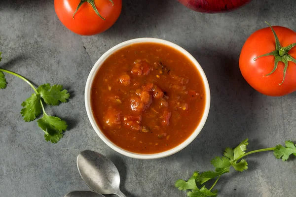 Homemade Red Tomato Mexican Salsa Cilantro — 스톡 사진
