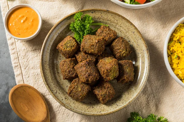 Domácí Středomořská Cizrna Falafel Připraven Jídlu — Stock fotografie