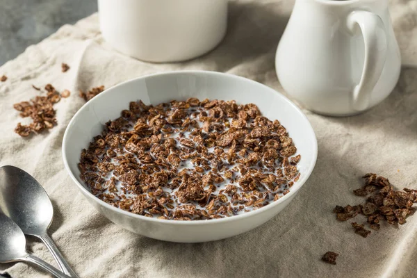 Chocolate Dulce Saludable Cacao Cereales Desayuno Con Leche Entera —  Fotos de Stock
