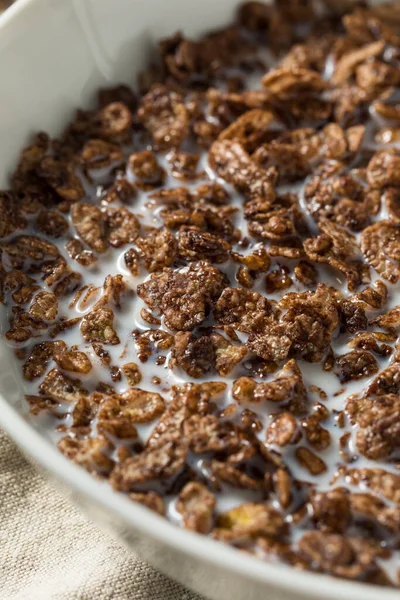Gesunde Süße Schokolade Kakao Frühstückscerealien Mit Vollmilch — Stockfoto