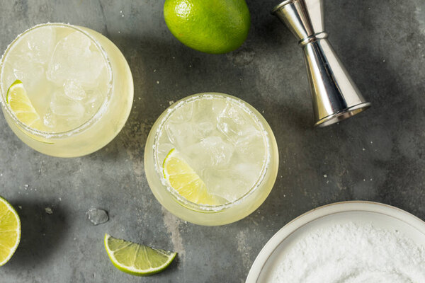 Boozy Refreshing Mezcal Margarita with Lime and Salt