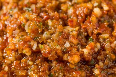 Homemade Red Tomato Pesto Sauce in a Bowl