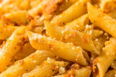 Homemade Tomato Pesto Pasta with Cheese and Basil