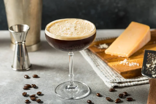 Parmesan Cheese Espresso Martini Cocktail with Vodka