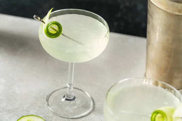 Koude Boozy Cucumber Martini Met Vodka Vermouth — Stockfoto
