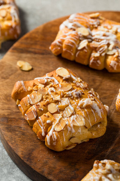 Homemade Bear Claw Pastry with Almond and Frosting