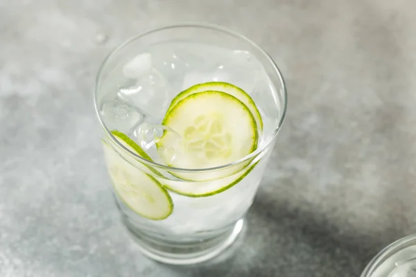 Cold Clear Refreshing Cucumber Water Ice — Stock Photo, Image