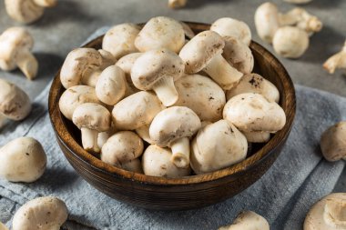 Çiğ Beyaz Organik Şampiyon Mantarlar Kasede