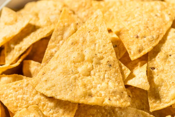 Triángulo Casero Tortilla Maíz Chips Tazón — Foto de Stock