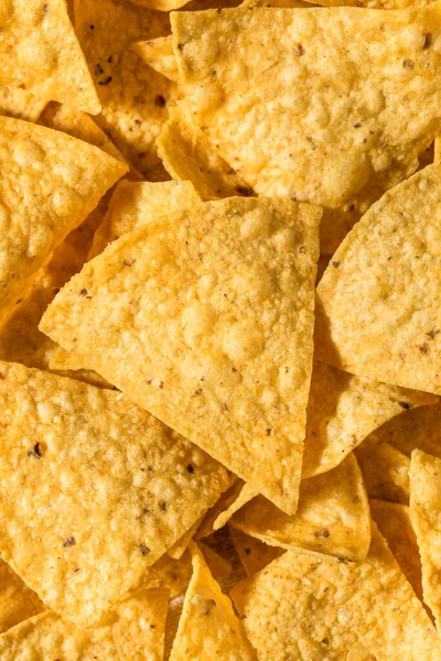 Homemade Triangle Tortilla Corn Chips Bowl — Stock Photo, Image