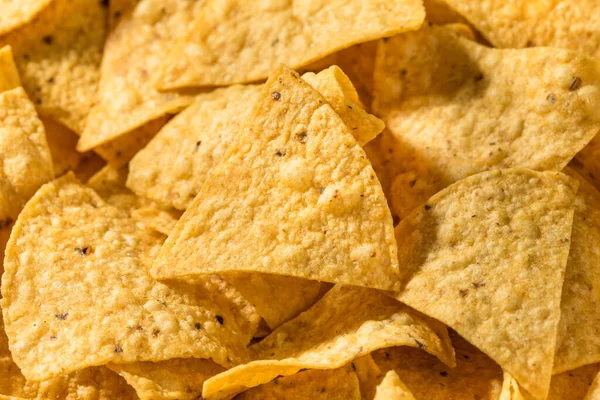 Homemade Triangle Tortilla Corn Chips Bowl — Stock Photo, Image