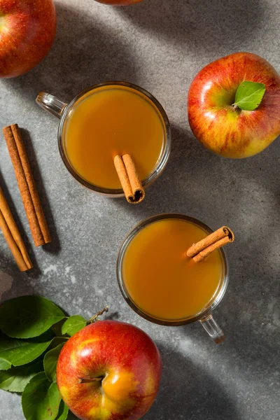 Warm Homemade Apple Cider with a Cinnamon Stick