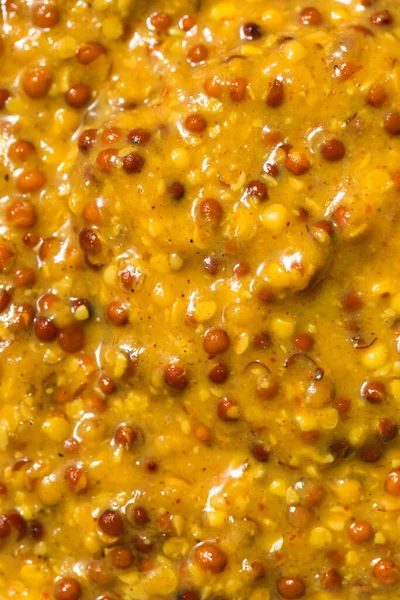 Organic Brown Spicy Grainy Mustard Bowl Stock Image