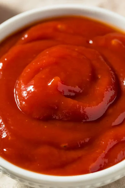 Ketchup Pomodoro Rosso Biologico Fatto Casa Una Ciotola — Foto Stock