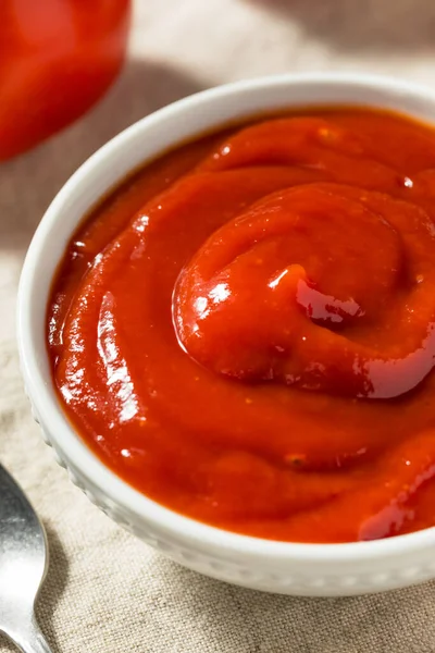 Homemade Organic Red Tomato Ketchup Bowl — Stock Photo, Image