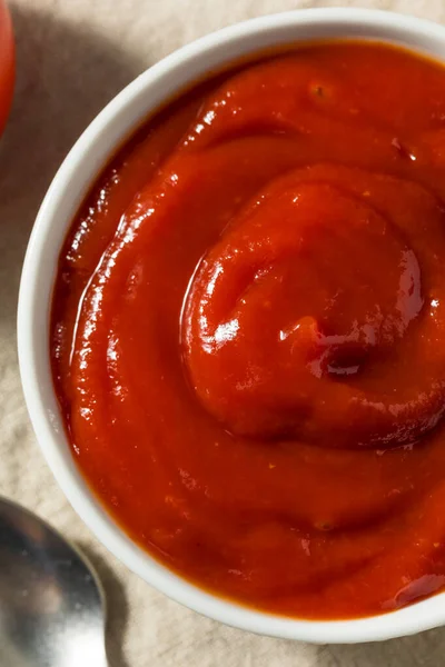 自家製オーガニックレッドトマトケチャップ — ストック写真