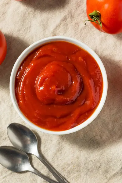自家製オーガニックレッドトマトケチャップ — ストック写真