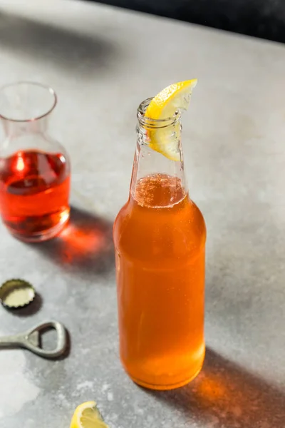 Boozy Cold Spaghett Cocktail Birra Con Una Decorazione Limone — Foto Stock