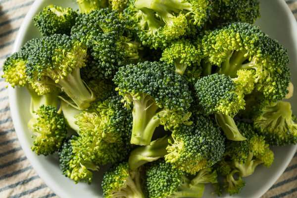 Raw Organic Green Broccoli in a Bowl