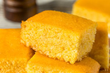 Homemade Baked American Corn Bread with Butter clipart