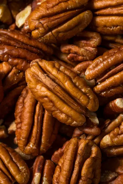 Raw Organic Dry Pecan Nuts Bowl — Stock Photo, Image