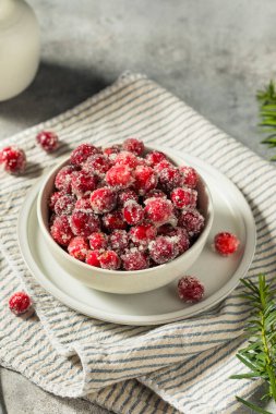 Noel 'de organik ev yapımı şekerli kızılcık.