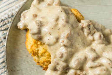 Homemade Southern Biscuits and Gravy for Breakfast clipart