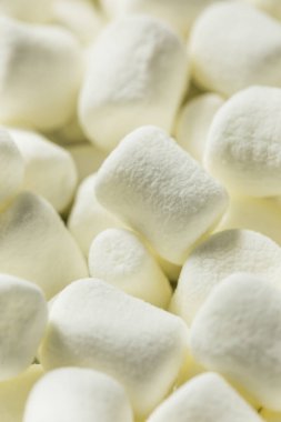 Kuru beyaz organik mini şekerlemeler bir kasede