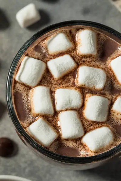Sweet Warm Hot Chocolate Cocoa Marshmallows — Stock Photo, Image
