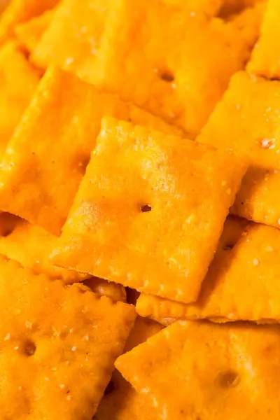 Galleta Queso Cuadrada Orgánica Snacks Tazón — Foto de Stock