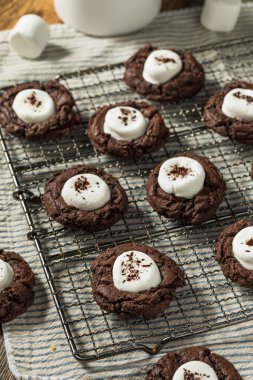 Ev yapımı Koyu Çikolatalı Sıcak Kakao Şekerlemeli Kurabiyeler