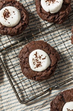 Ev yapımı Koyu Çikolatalı Sıcak Kakao Şekerlemeli Kurabiyeler