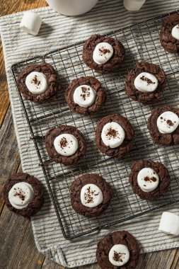 Ev yapımı Koyu Çikolatalı Sıcak Kakao Şekerlemeli Kurabiyeler