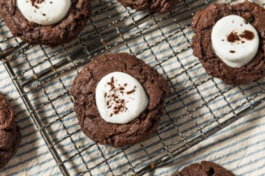 Ev yapımı Koyu Çikolatalı Sıcak Kakao Şekerlemeli Kurabiyeler