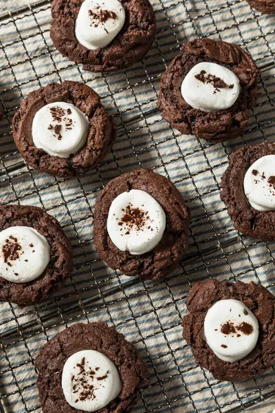 Ev yapımı Koyu Çikolatalı Sıcak Kakao Şekerlemeli Kurabiyeler