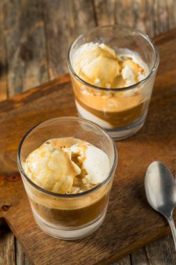 Donmuş Tatlı Affogato Kahveli Tatlı Dondurma ve Espresso