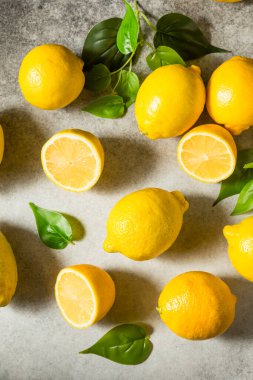 Organik Çiğ Sarı Tohumsuz Limonlar Bir demet