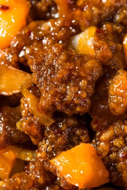 Baharatlı Çin Beijing Biftek Yemeği Soğan ve Biberli