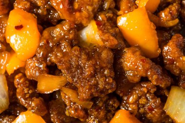 Baharatlı Çin Beijing Biftek Yemeği Soğan ve Biberli