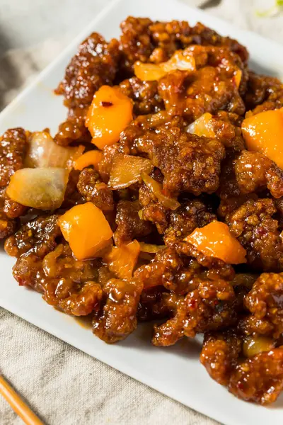 Baharatlı Çin Beijing Biftek Yemeği Soğan ve Biberli