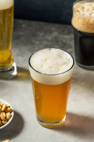 Boozy Group Craft Beers Met Een Stoere Lager Ipa — Stockfoto