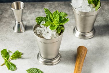 Soğuk Buzlu Naneli Julep Kokteyli Derbi için Bourbon ile