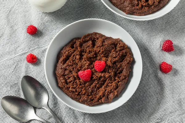 Healthy Homemade Chocolate Farina Porridge Breakfast Bowl — Stock Photo, Image