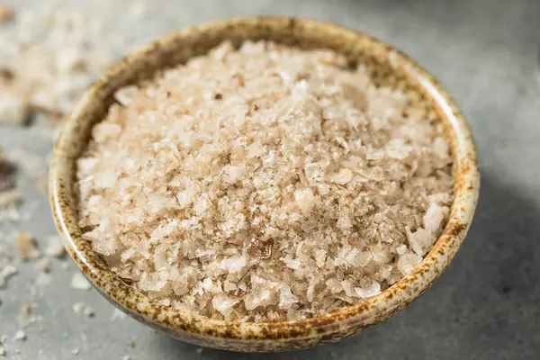 stock image Dry Raw Smoked Sea Salt in a Bowl