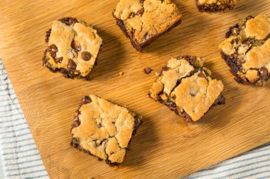 Baked Homemade Cookie Brownie Brookies with Chocolate Chips clipart