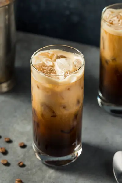 Shaken Oatmilk Espresso Latte Drink Coffee Ice Royalty Free Stock Fotografie
