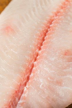 Organik Çiğ Beyaz Kedi Balığı Fileto Pişirmeye Hazır