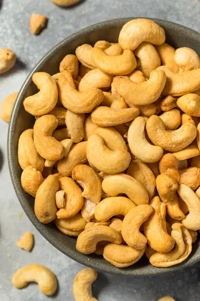 Stock image Salted and Roasted Organic Cashews in a Bowl