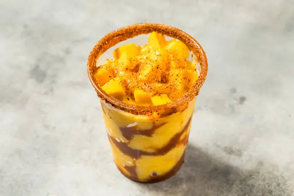 stock image Healthy Frozen Mango Mangonada Cocktail Drink with Chamoy Spice