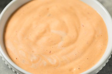 Homemade Spicy Chipotle Mayo Spread in a Bowl clipart